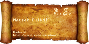 Matzek Enikő névjegykártya