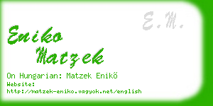 eniko matzek business card